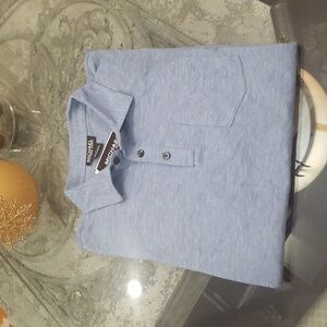 MICHAEL KORS MEN'S BLUE COTTON BLEND POLO SHIRT LARGE NEW
